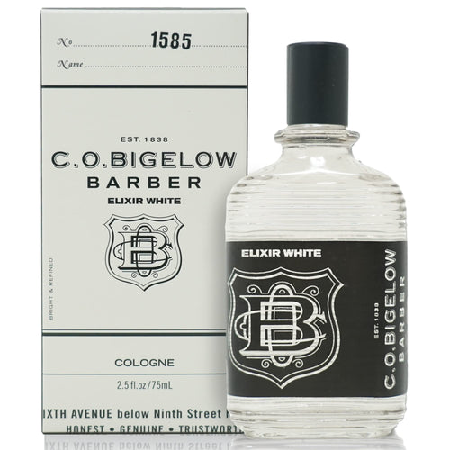 C.O. Bigelow Elixir White Cologne - No. 1585 2.5 fl oz Cologne for Men Modern Fresh Refined Clean Citrus & Peppery Wood Masculine Perfumes for Men