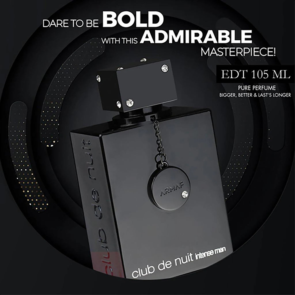 ARMAF Club De Nuit Intense Man EDT For Men, New In Box Black Fragrance 3.6 Fl Oz, Long-Lasting Woody Spicy Premium Scent perfume