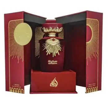Sakeena Lattafa 100 ml - Fruity Sweet Women's Perfume with Floral Notes and Sandalwood Base, Featuring Citrus and Raspberry Accords, Ideal Arabic Fragrance for Women.