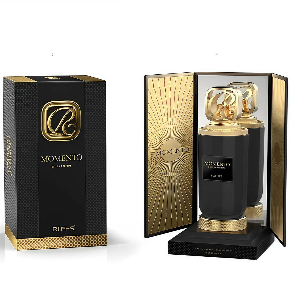 Momento riiffs perfumes 100ml unisex sophisticated woody spicy fragrance for men and women elegant and balanced with notes of bergamot and damask rose