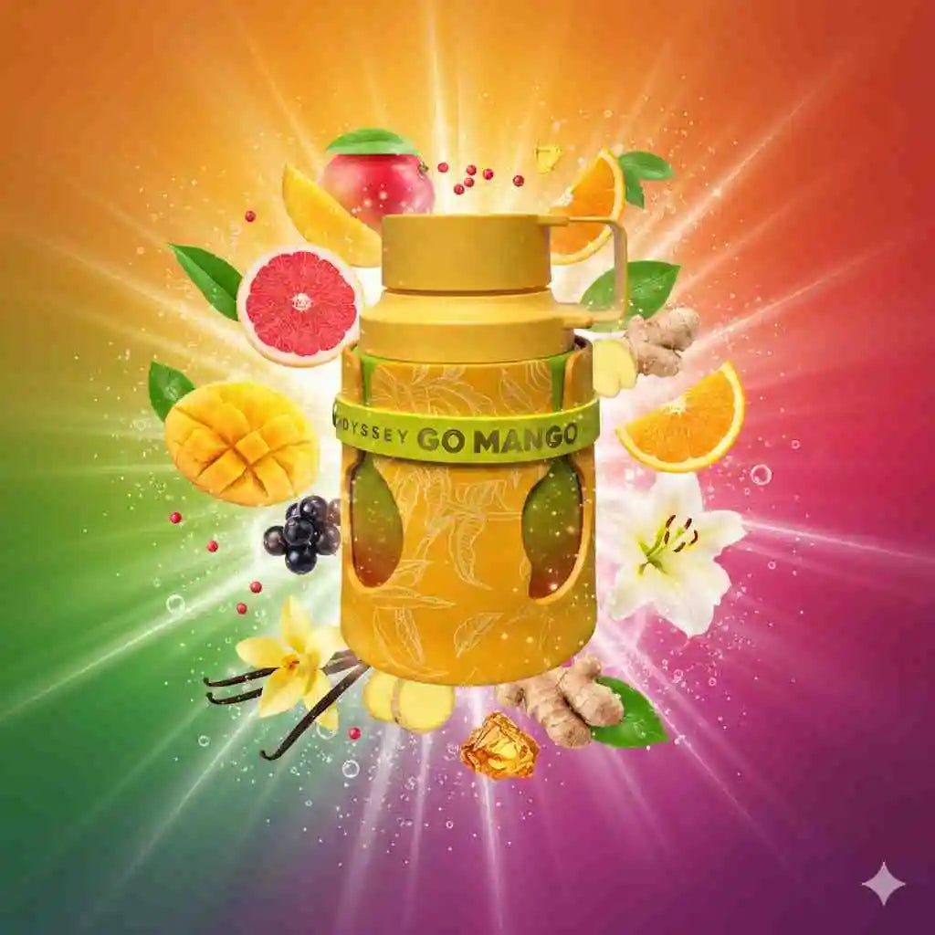 Armaf odyssey go mango eau de parfum unisex 100ml oriental fragrance fruity sweet mango exotic long-lasting perfume original ideal gift