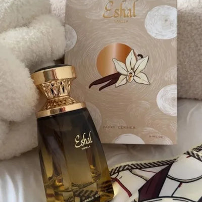 "Eshal Vanilla Eau de Parfum 100ml – Perfume Árabe 100% Original con Esencia de Vainilla Oriental y Flores Exóticas para Amantes del Lujo y la Tradición