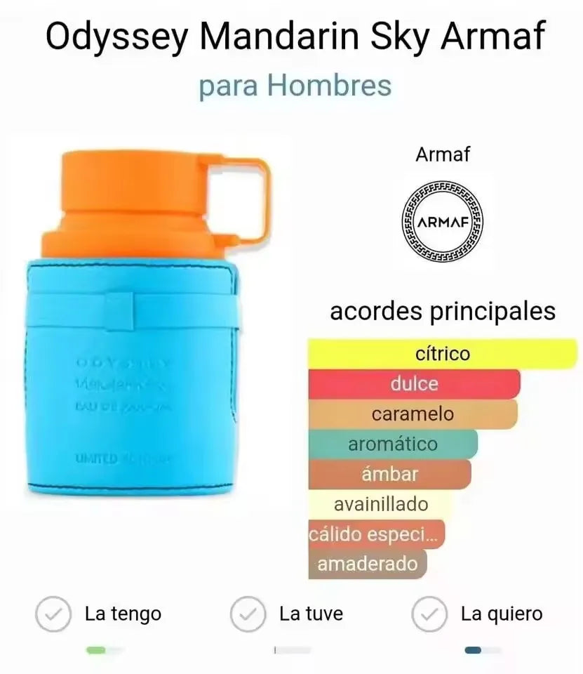 Perfume odyssey mandarin sky by armaf original eau de parfum limited edition fragrance for men 100ml