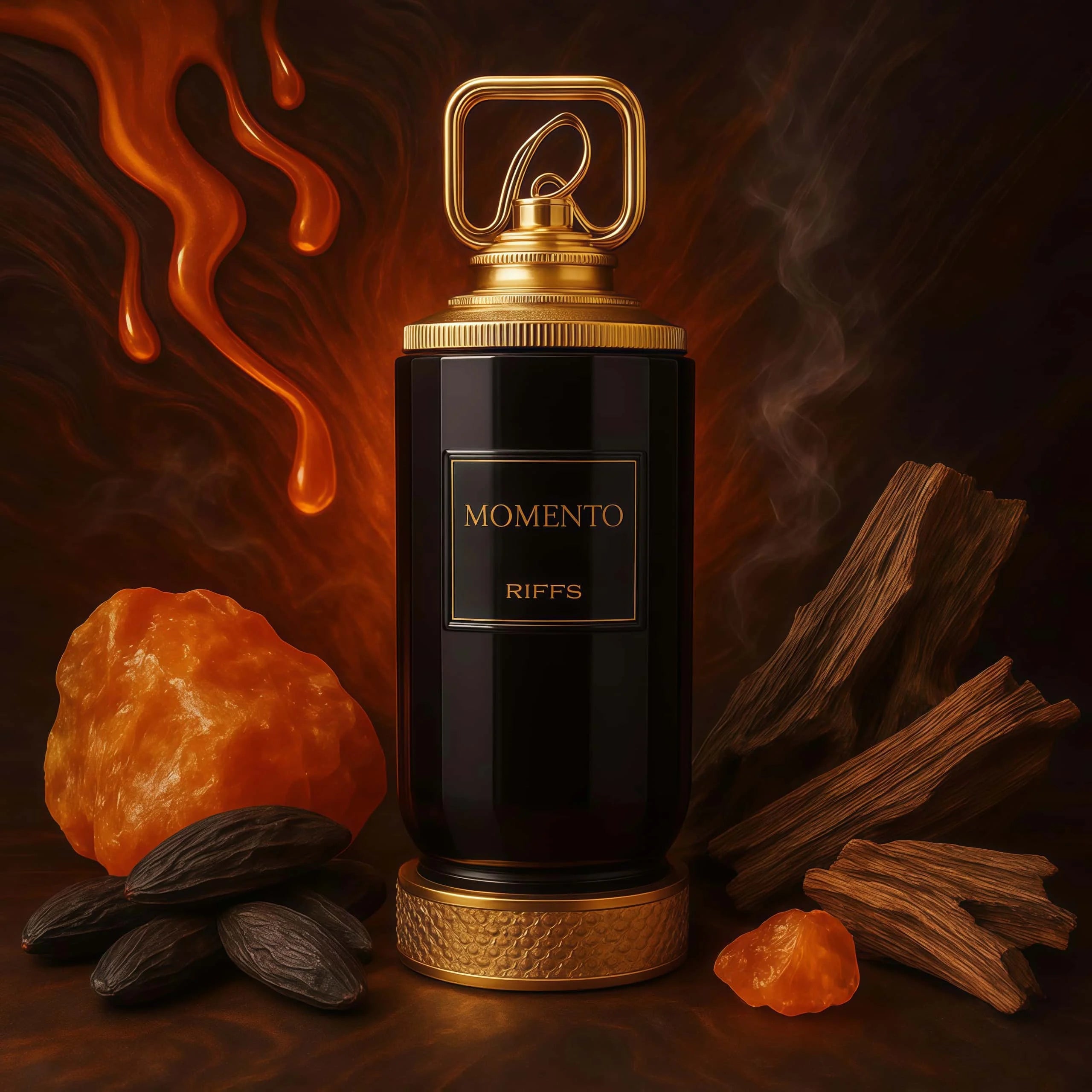 Momento riiffs perfumes 100ml unisex sophisticated woody spicy fragrance for men and women elegant and balanced with notes of bergamot and damask rose