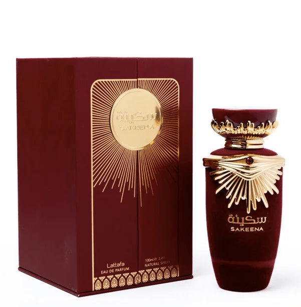 Sakeena Lattafa 100 ml - Fruity Sweet Women's Perfume with Floral Notes and Sandalwood Base, Featuring Citrus and Raspberry Accords, Ideal Arabic Fragrance for Women.