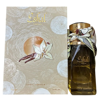 "Eshal Vanilla Eau de Parfum 100ml – Perfume Árabe 100% Original con Esencia de Vainilla Oriental y Flores Exóticas para Amantes del Lujo y la Tradición