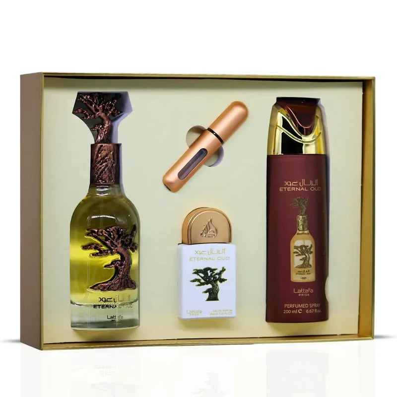 Eternal oud perfume gift set for men and women – original lattafa pride eau de parfum, long lasting fragrance, luxurious gift case