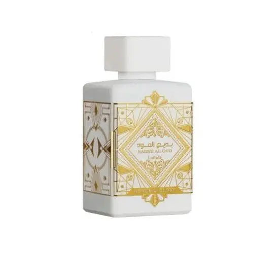 Badee Al Oud - Honor & Glory by Lattafa is a unisex Eau de Parfum with 100 ml capacity, featuring rich oud, warm spices, and long-lasting fragrance ideal for special events or daily wear, embodying luxury and sophistication.