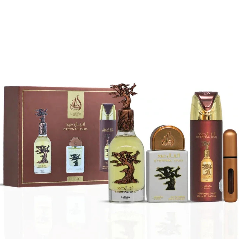Eternal oud perfume gift set for men and women – original lattafa pride eau de parfum, long lasting fragrance, luxurious gift case
