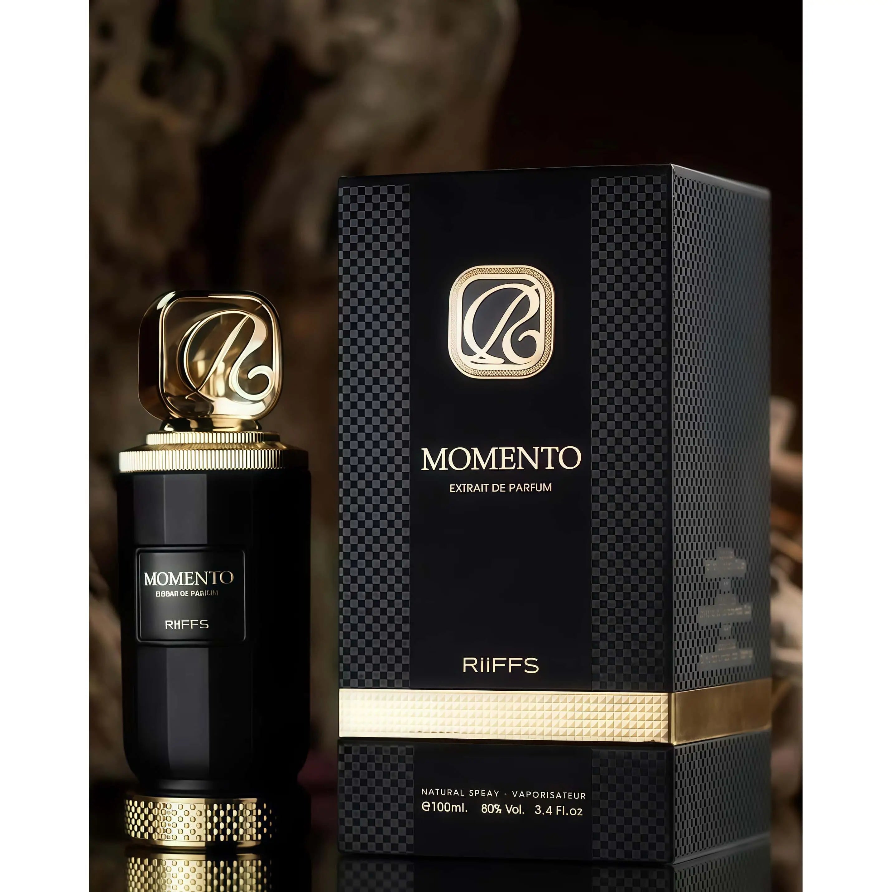 Momento riiffs perfumes 100ml unisex sophisticated woody spicy fragrance for men and women elegant and balanced with notes of bergamot and damask rose