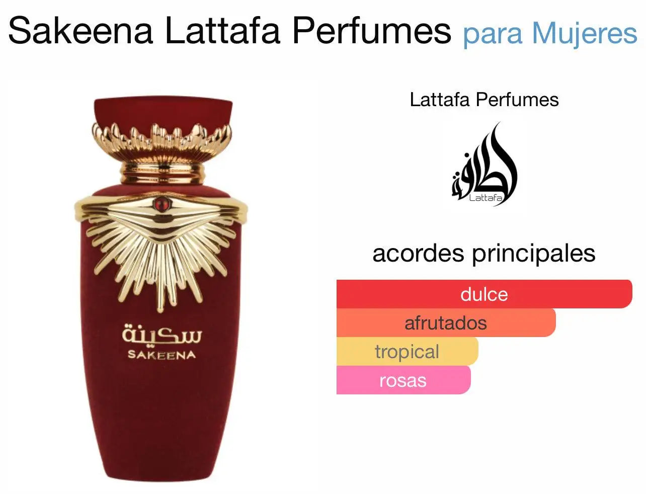 Sakeena Lattafa 100 ml - Fruity Sweet Women's Perfume with Floral Notes and Sandalwood Base, Featuring Citrus and Raspberry Accords, Ideal Arabic Fragrance for Women.