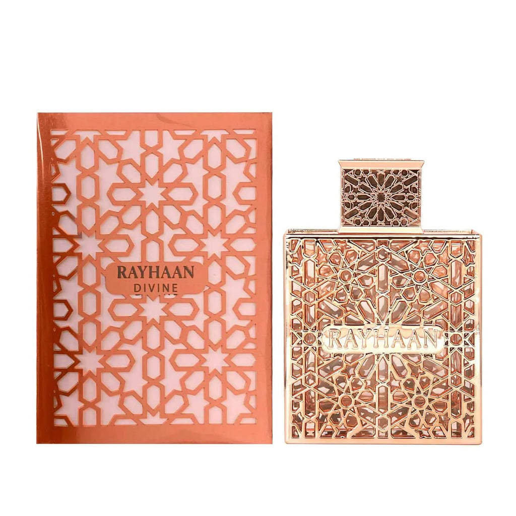 Rayhaan Divine Perfume for Women 100 ml - Original Arabic fragrance with floral notes, elegant and long-lasting scent, featuring jasmine, rose, and warm amber, ideal for special occasions and daily sophisticated use.