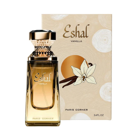 "Eshal Vanilla Eau de Parfum 100ml – Perfume Árabe 100% Original con Esencia de Vainilla Oriental y Flores Exóticas para Amantes del Lujo y la Tradición