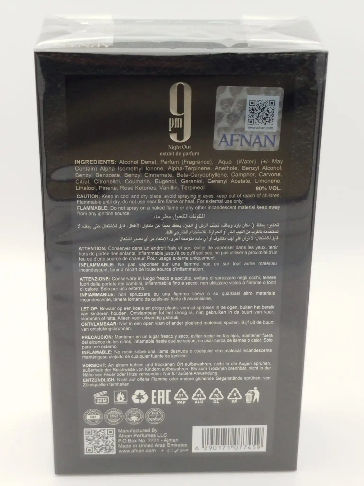 Afnan 9pm night out - extrait de parfum 100ml
